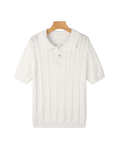 FLORENCE Cable Knit Polo